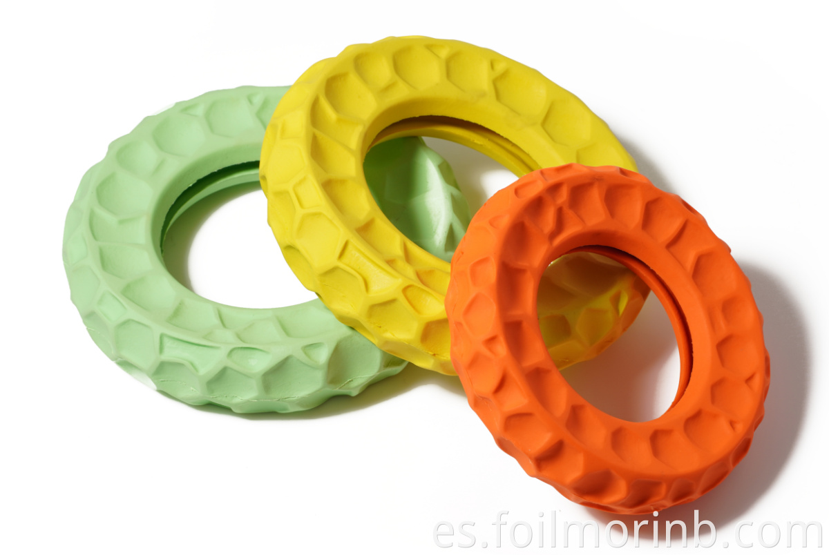 Natural Rubber Chew pet puppy toy ring Feeder